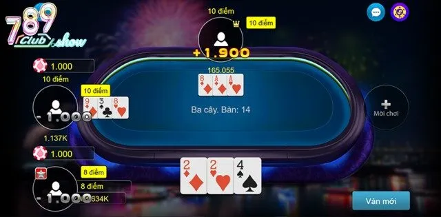 Chơi bài 3 cây tại 789Club cần giữ bình tĩnh và kiểm soát mức cược