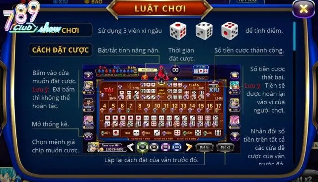 Kết quả sẽ được xác định dựa trên tổng số điểm của cả ba viên xí ngầu